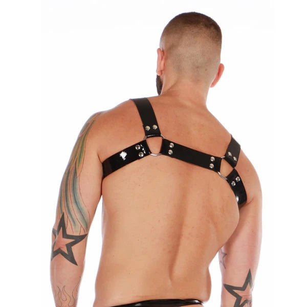Invincible Rubber Rubber Bulldog Harness | Black/Black – UberKinky