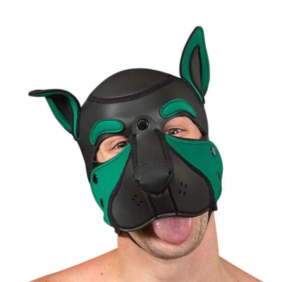 Mr S Leather NEOPRENE FRISKY Puppy Hood | Black & Hunter